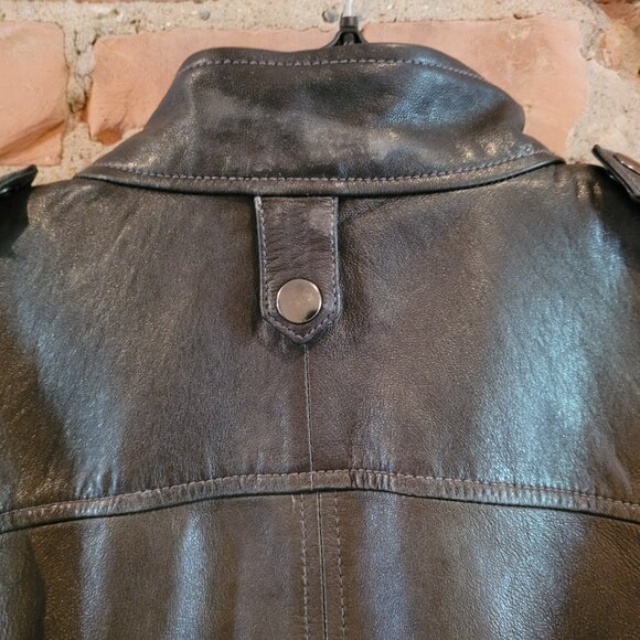 Banana Republic Grey Leather Moto Jacket - Picture 4 of 7